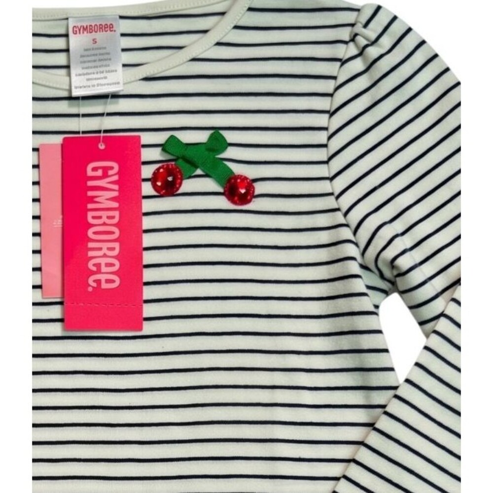 Vintage Gymboree Long Sleeved T Shirt Size 5 Black White Cherry Pie Line NWT Y2K - Picture 5 of 5
